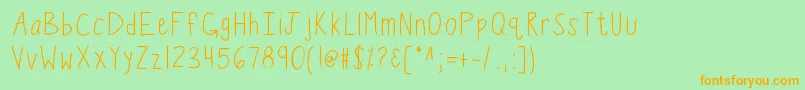 Kbwiggleworm Font – Orange Fonts on Green Background