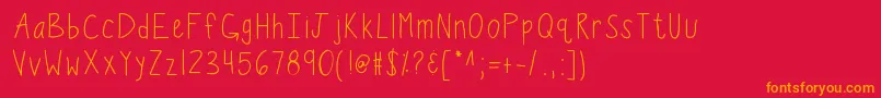 Kbwiggleworm Font – Orange Fonts on Red Background