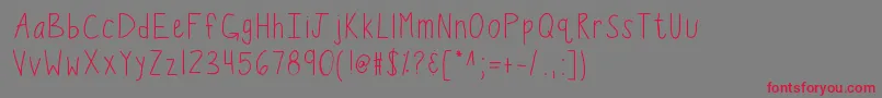 フォントKbwiggleworm – 赤い文字の灰色の背景