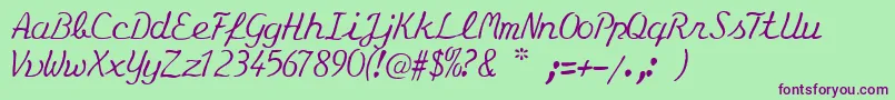 Eminenz Font – Purple Fonts on Green Background