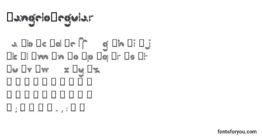 Schriftart TangeloRegular – Alphabet, Zahlen, spezielle Symbole