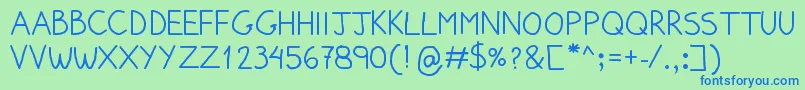 PumpedUpKicks Font – Blue Fonts on Green Background