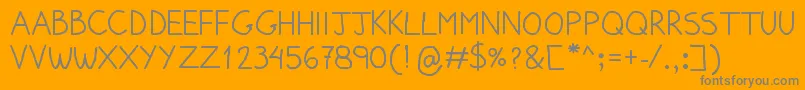 PumpedUpKicks-Schriftart – Graue Schriften auf orangefarbenem Hintergrund