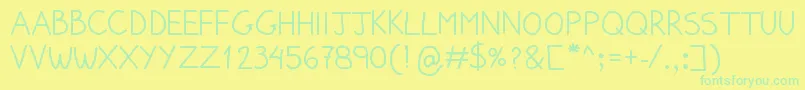 PumpedUpKicks Font – Green Fonts on Yellow Background