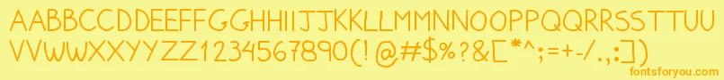 PumpedUpKicks Font – Orange Fonts on Yellow Background