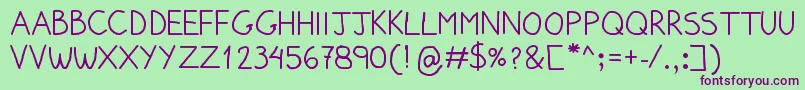 PumpedUpKicks Font – Purple Fonts on Green Background