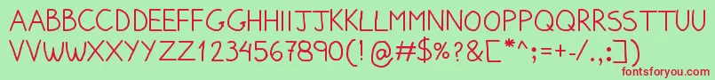 PumpedUpKicks Font – Red Fonts on Green Background