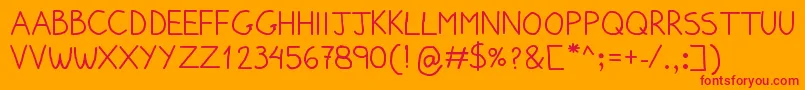 PumpedUpKicks Font – Red Fonts on Orange Background