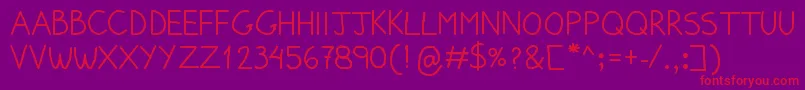 PumpedUpKicks-Schriftart – Rote Schriften auf violettem Hintergrund