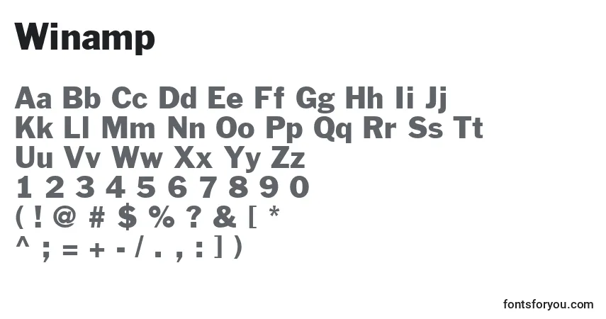 Czcionka Winamp – alfabet, cyfry, specjalne znaki