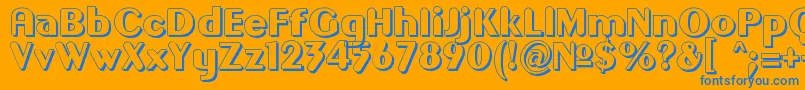 フォントGilgono – オレンジの背景に青い文字
