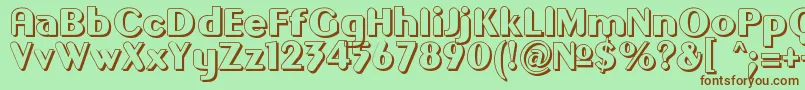 フォントGilgono – 緑の背景に茶色のフォント