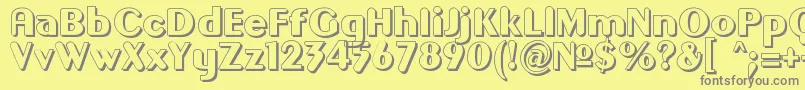 フォントGilgono – 黄色の背景に灰色の文字