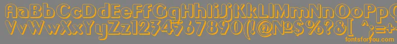 フォントGilgono – オレンジの文字は灰色の背景にあります。