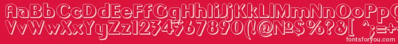 Gilgono Font – Pink Fonts on Red Background