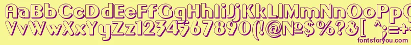 Gilgono Font – Purple Fonts on Yellow Background