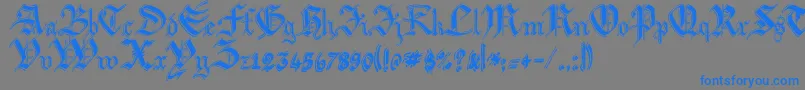 ArgorBiwScaqh-Schriftart – Blaue Schriften auf grauem Hintergrund