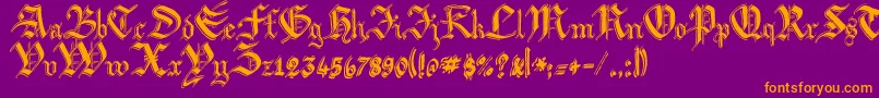 ArgorBiwScaqh Font – Orange Fonts on Purple Background