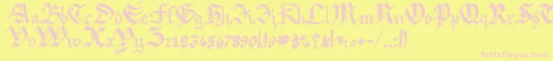 ArgorBiwScaqh Font – Pink Fonts on Yellow Background