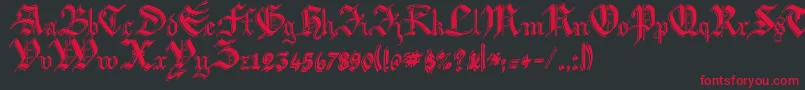 ArgorBiwScaqh Font – Red Fonts on Black Background