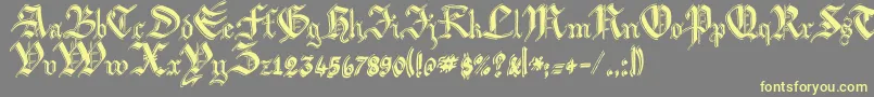 ArgorBiwScaqh-Schriftart – Gelbe Schriften auf grauem Hintergrund