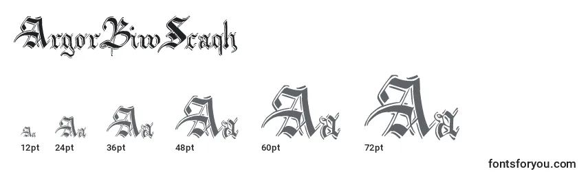 ArgorBiwScaqh Font Sizes