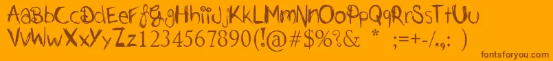 Justjessie Font – Brown Fonts on Orange Background