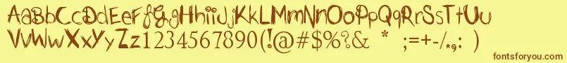 Justjessie Font – Brown Fonts on Yellow Background