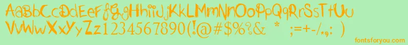 Justjessie Font – Orange Fonts on Green Background