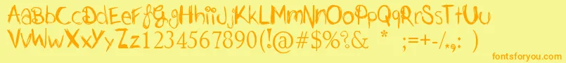 Justjessie Font – Orange Fonts on Yellow Background
