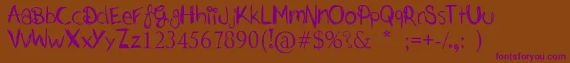 Justjessie Font – Purple Fonts on Brown Background