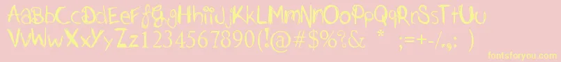 Justjessie Font – Yellow Fonts on Pink Background