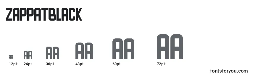 ZappatBlack Font Sizes