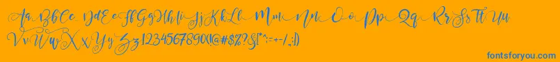 Шрифт ValledofasJustPersonalOnly – синие шрифты на оранжевом фоне
