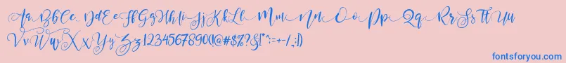 ValledofasJustPersonalOnly Font – Blue Fonts on Pink Background