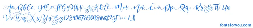 Шрифт ValledofasJustPersonalOnly – синие шрифты на белом фоне