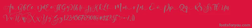 ValledofasJustPersonalOnly-Schriftart – Graue Schriften auf rotem Hintergrund