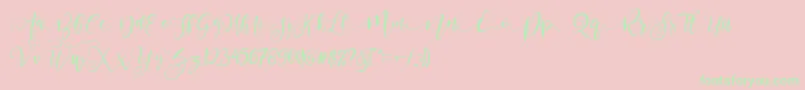 ValledofasJustPersonalOnly-Schriftart – Grüne Schriften auf rosa Hintergrund