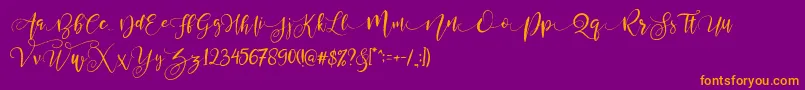 Шрифт ValledofasJustPersonalOnly – оранжевые шрифты на фиолетовом фоне