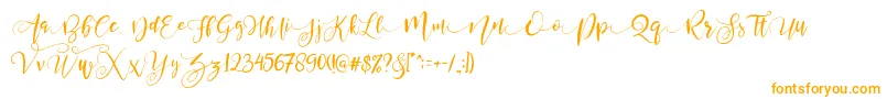 ValledofasJustPersonalOnly-Schriftart – Orangefarbene Schriften auf weißem Hintergrund