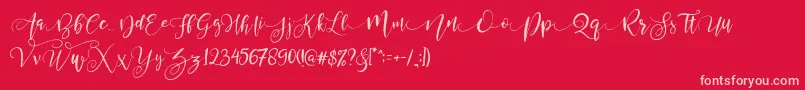 ValledofasJustPersonalOnly-Schriftart – Rosa Schriften auf rotem Hintergrund