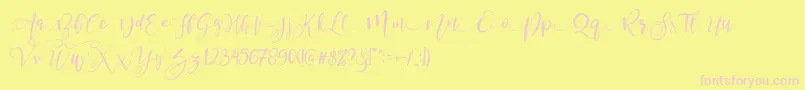 ValledofasJustPersonalOnly-Schriftart – Rosa Schriften auf gelbem Hintergrund