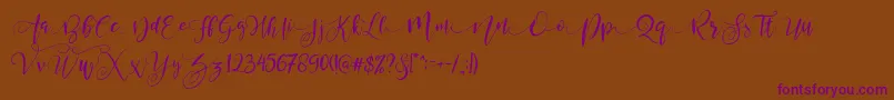 ValledofasJustPersonalOnly-fontti – violetit fontit ruskealla taustalla