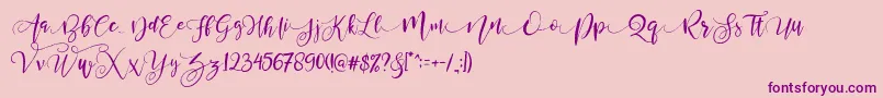 ValledofasJustPersonalOnly-Schriftart – Violette Schriften auf rosa Hintergrund