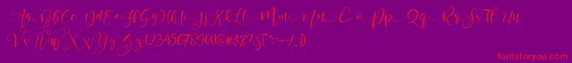 ValledofasJustPersonalOnly-fontti – punaiset fontit violetilla taustalla
