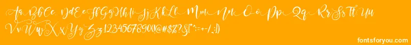 Шрифт ValledofasJustPersonalOnly – белые шрифты на оранжевом фоне