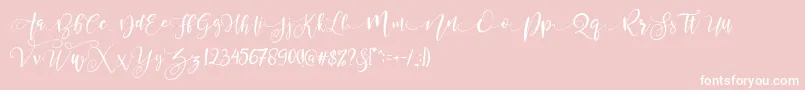ValledofasJustPersonalOnly-fontti – valkoiset fontit vaaleanpunaisella taustalla