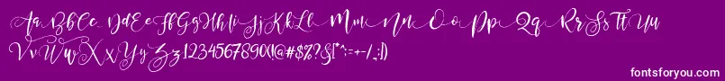 ValledofasJustPersonalOnly-fontti – valkoiset fontit violetilla taustalla