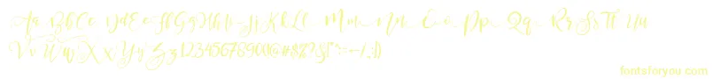ValledofasJustPersonalOnly-Schriftart – Gelbe Schriften auf weißem Hintergrund
