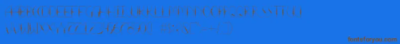 フォントLaTortura – 茶色の文字が青い背景にあります。